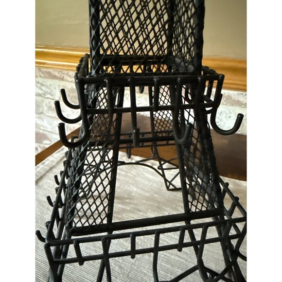 Eiffel Tower Metal Jewelry Holder With Multiple Hooks For Earrings & Necklaces - Picture 3 of 12